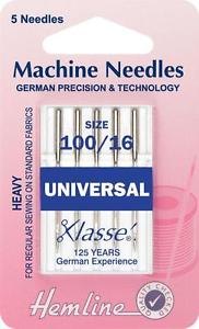 Hemline Universal Machine Needles: Mixed  5 pieces