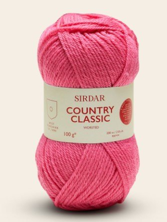 Sirdar Country Classic Worsted - Shocking Pink 0652 - Yandles