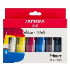 Amsterdam Dream & Create Acrylics Primary Set - 6 x 20 ml