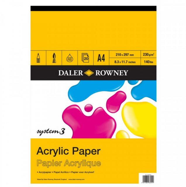 Daler Rowney Daler Rowner A4 System 3 Acrylic Paper Pad