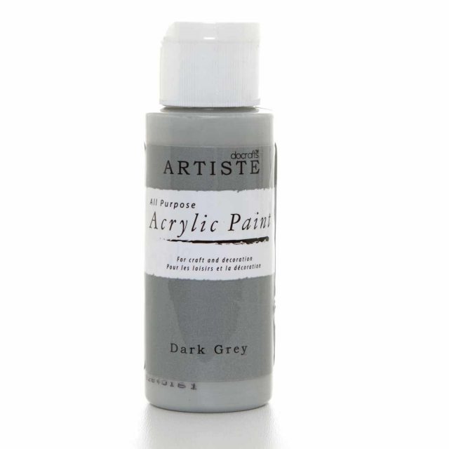 Docrafts - Artiste Artiste Acrylic Paint (2oz) - Dark Grey