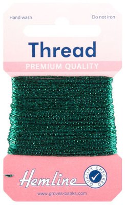 Hemline Glitter Thread: 10m - Bottle Green