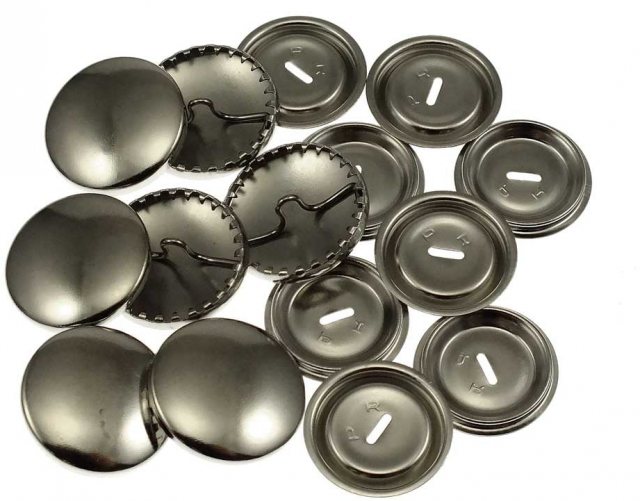 Hemline Self Cover Buttons: Metal Top - 11mm