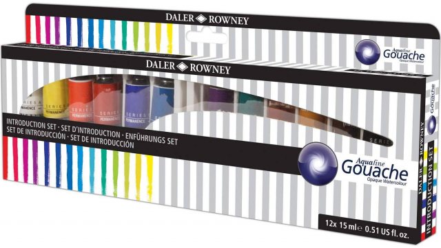 Daler Rowney Daler Rowney Aquafine Gouache Opaque Water Colours 12 x 15ml Set