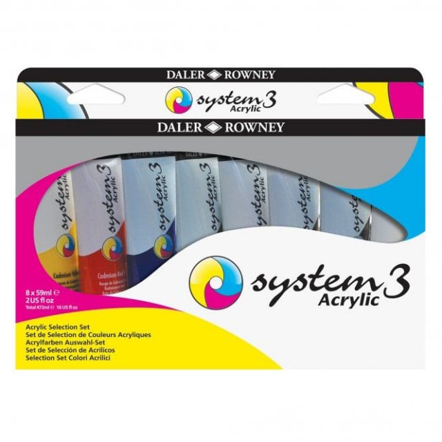 System 3 Daler Rowney System 3 Acrylic Selection Set of 8 x 59ml