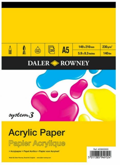 Daler Rowney Daler Rowney A5 System 3 Acrylic Paper Pad