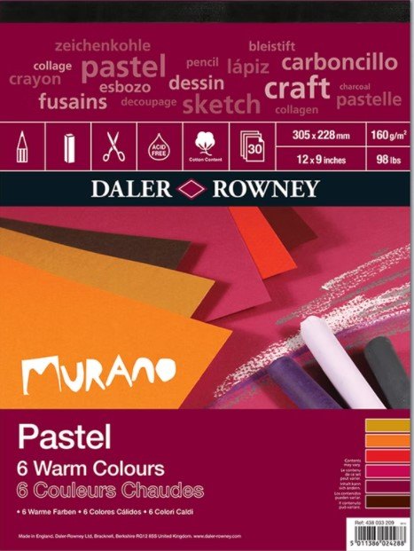 Daler Rowney Daler Rowney Murano Pastel Paper Pad  - Warm colours (12 x 9")